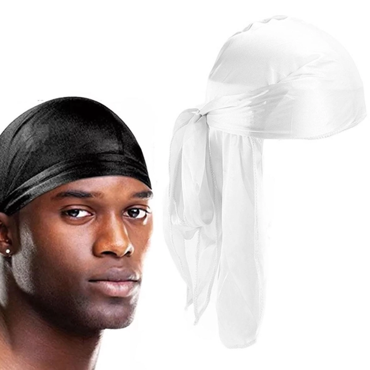 Durag Deluxe Para Hombre Estirable COLOR negro blanco Comprar en tienda onlineshoppingcenterg Colombia centro de compras en linea